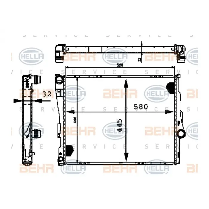 Motor Su Radyatörü E46 [M43 M47 M52 M54 M57 N42 N45>N46N] Man.Şanz; AC-