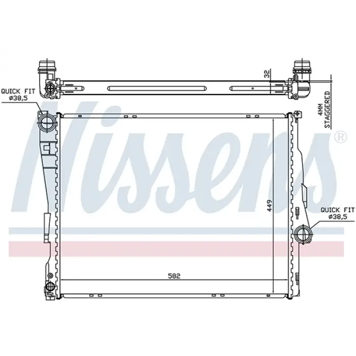 Motor Su Radyatörü E46 [M47 M52 M54 M57] Man/Otm.Şanz; AC+/-