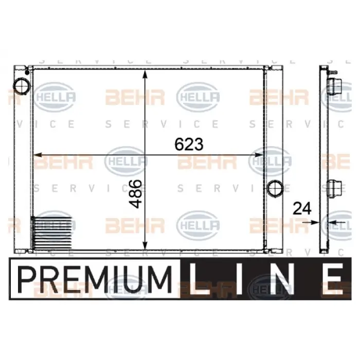 Motor Su Radyatörü E60 [M54 N46 N52 N53] Man.Şanz; AC+