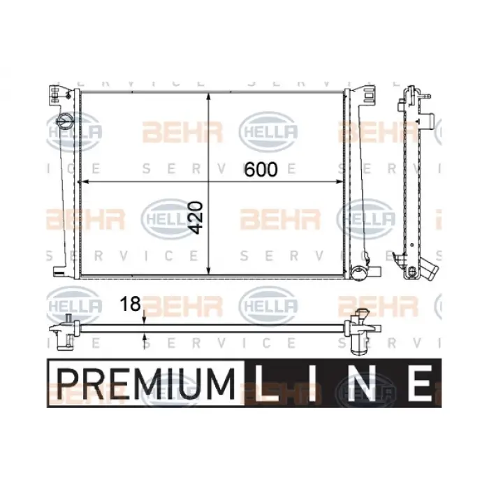 Motor Su Radyatörü Mini-R55>R58 [N12 N16] Man/Otm.Şanz; AC+/-