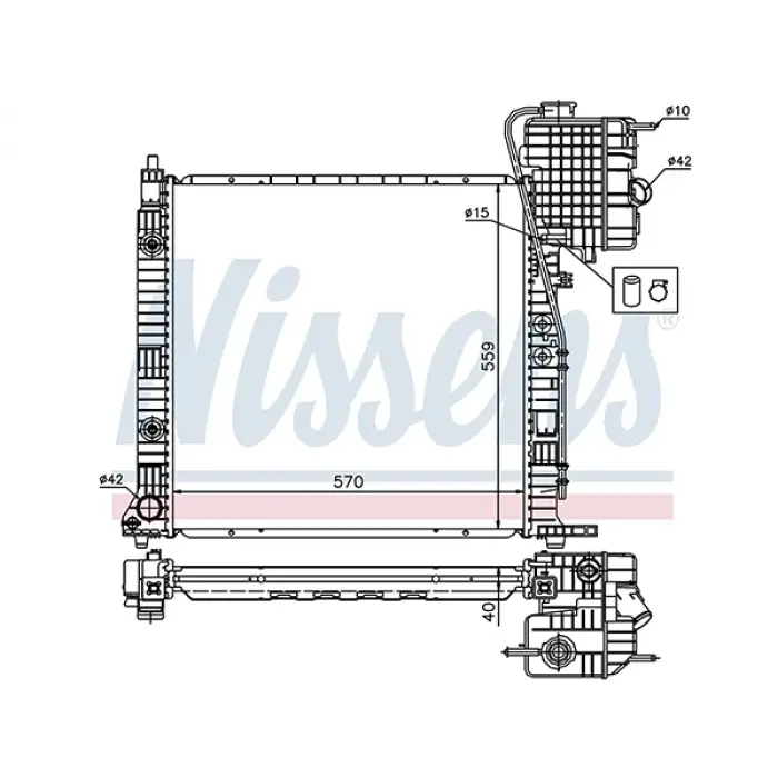 Motor Su Radyatörü Vito638 V-Class638/2 [OM601] Otm.Şanz; AC+