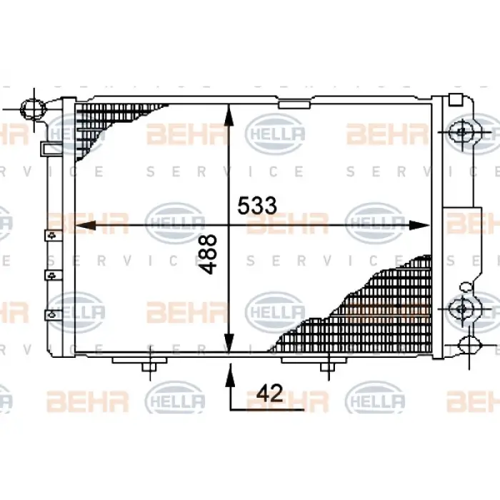 Motor Su Radyatörü W124 [OM601>603] Otm.Şanz; AC+/-