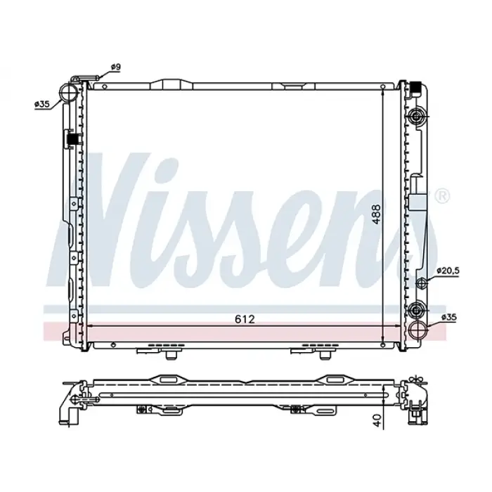 Motor Su Radyatörü W124 [OM606] Otm.Şanz; AC+