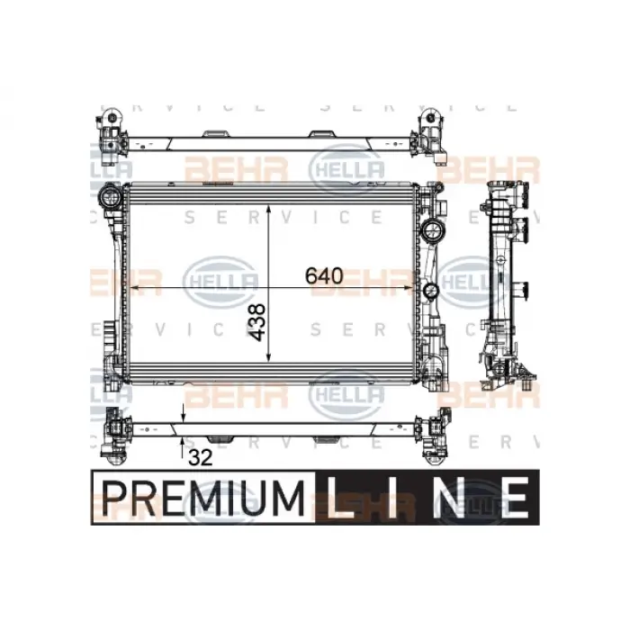 Motor Su Radyatörü W204 W212 [M271 M274 OM651] Man/Otm.Şanz; AC+/-