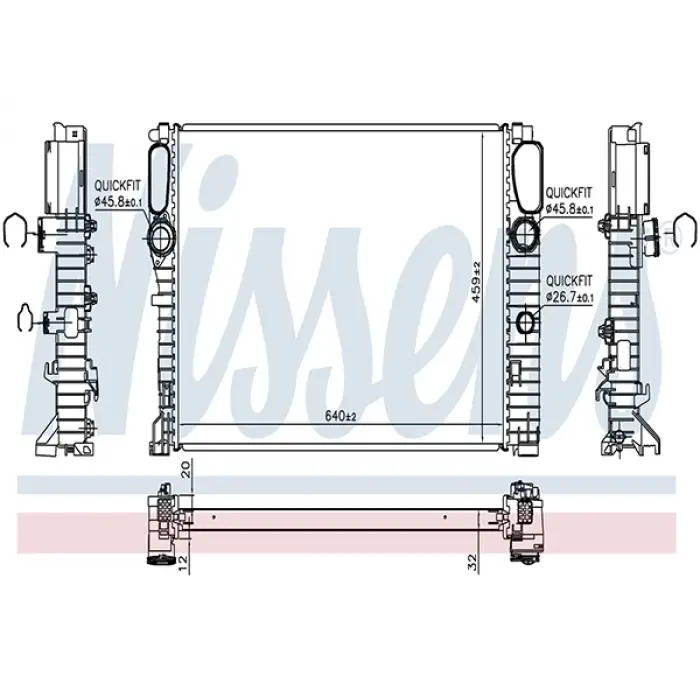 Motor Su Radyatörü W211 [M113 M272 OM647] Man/Otm.Şanz; AC+/-