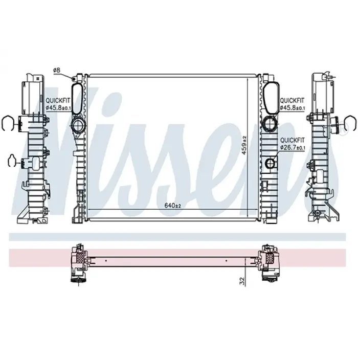 Motor Su Radyatörü W211 [OM642] Man/Otm.Şanz; AC+/-