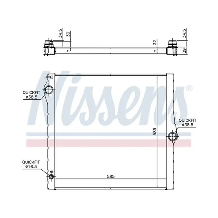 Motor Su Radyatörü X5:E70 [N52 N62] Otm.Şanz; AC+