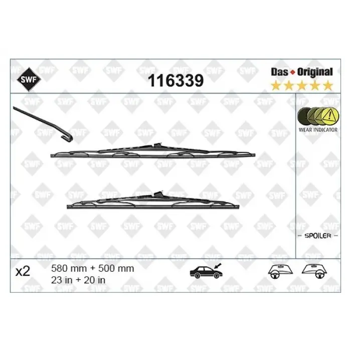 Silecek E46 Ön; Set 55/50cm