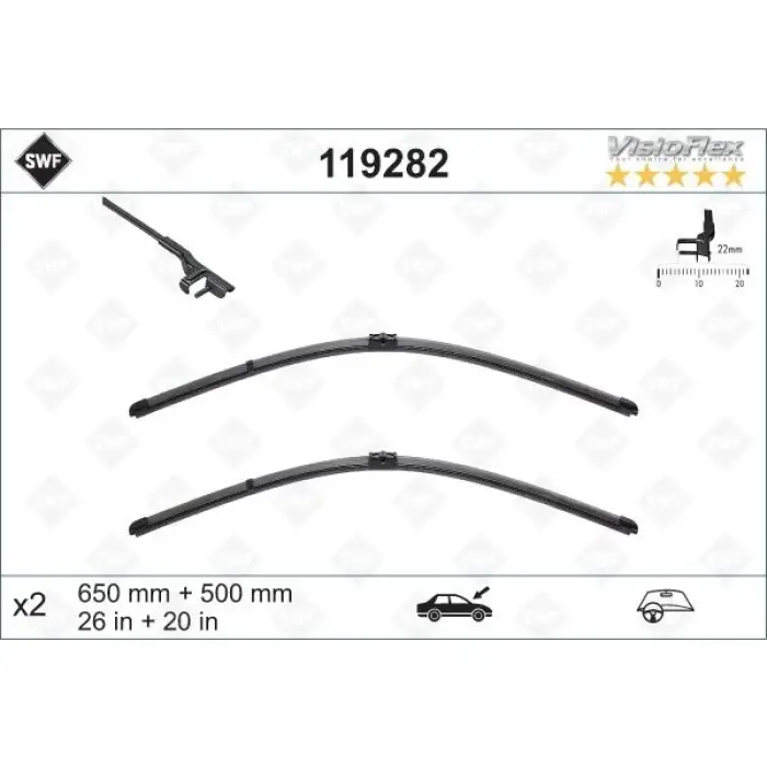 Silecek X3:F25 Ön; Set 65/50cm