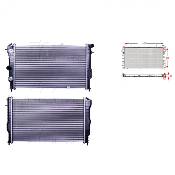 Su Radyatoörü Mekanik 617x368x32 - 1300133 Autolux - Opel Vectra A 1.8 2.0 89 Ve Sonrası Uyumlu