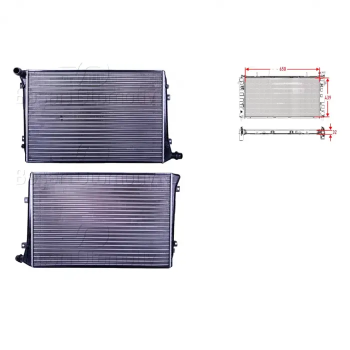 Su Radyatörü - 3C0121253R Autolux - Volkswagen Caddy Eos Golf5 Golf5 Plus 04 Ve Sonrası Uyumlu