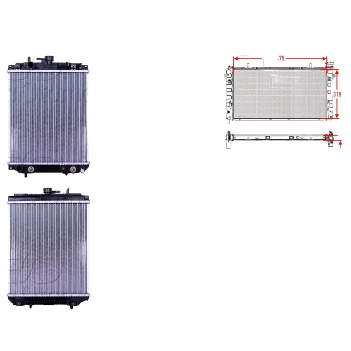 Daihatsu Sirion (M1) 98 05/ Coure (L7) 98 02 Uyumlu Su Radyatörü Brazing 16400 97201 Wisco