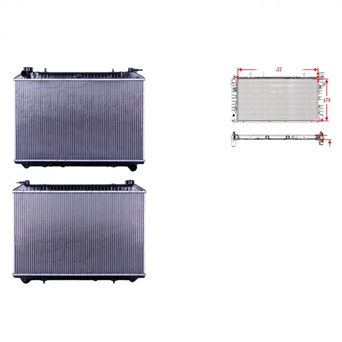Su Radyatörü Brazing 422X678X26 - 21410-9C602 Wisco - Nissan Vanette (Hc23) 2.3 D 96-01 Uyumlu