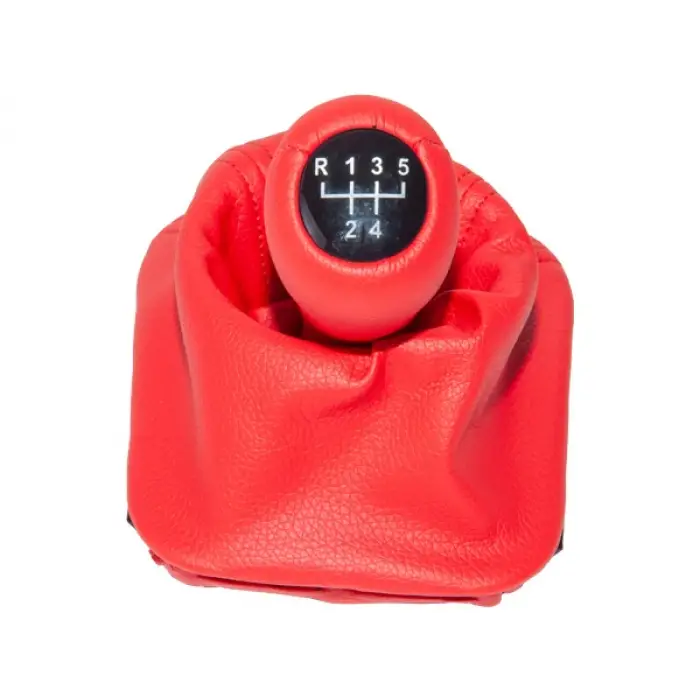 Topuzlu Vites Körüğü E30 -5 İleri- Man.Şanz; Kırmızı Suni Deri 1983-91