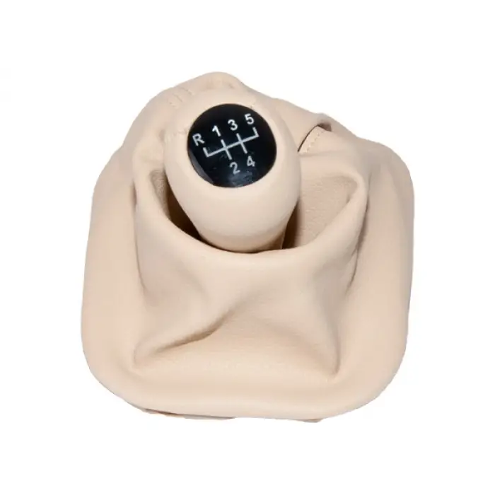 Topuzlu Vites Körüğü E34 -5 İleri- Man.Şanz; Bej Suni Deri