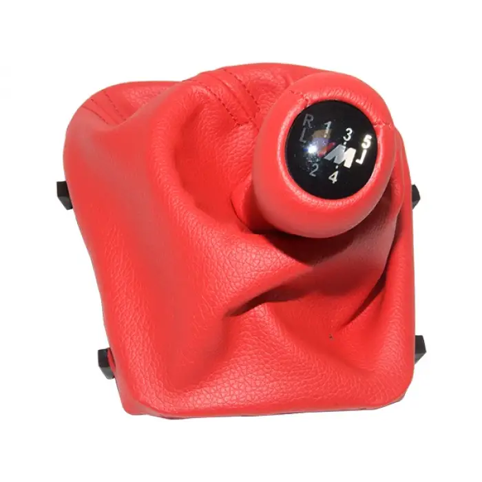 Topuzlu Vites Körüğü E36 -5 İleri- Man.Şanz; Kırmızı Suni Deri Işıklı -///M-