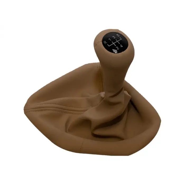 Topuzlu Vites Körüğü E39 -5 İleri- Man.Şanz; Bej Suni Deri