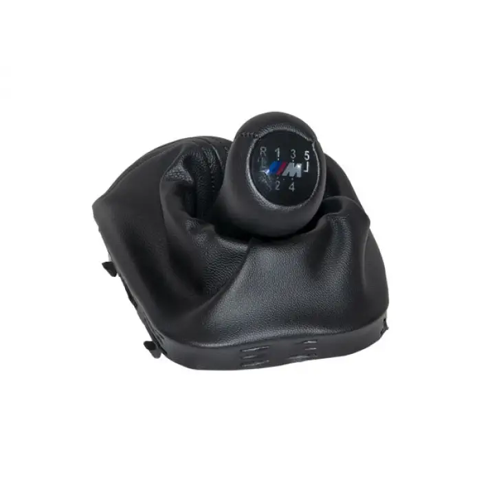 Topuzlu Vites Körüğü E46 -5 İleri- Man.Şanz; Siyah Suni Deri Işıklı