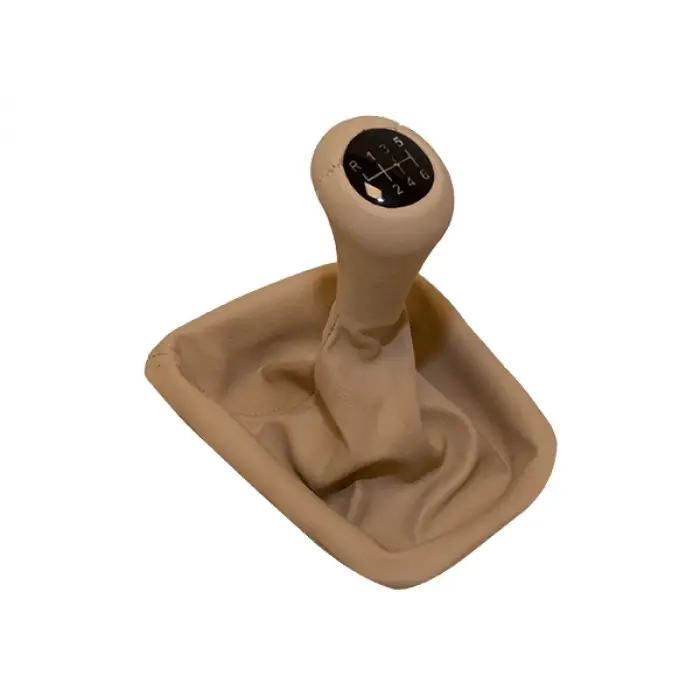 Topuzlu Vites Körüğü E46 -6 İleri- Man.Şanz; Bej Suni Deri Işıklı