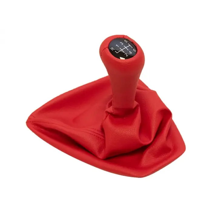 Topuzlu Vites Körüğü E90+LCI E92+LCI -6 İleri- Man.Şanz; Kırmızı Suni Deri