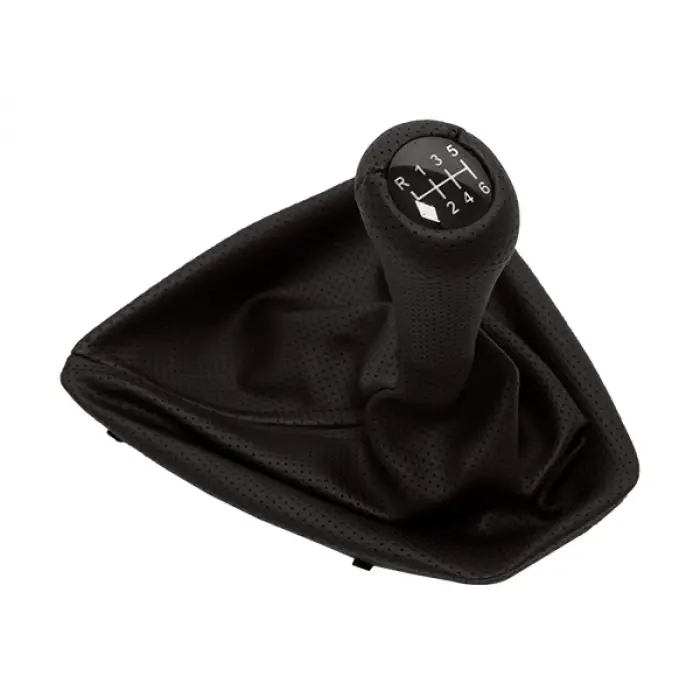 Topuzlu Vites Körüğü E90+LCI E92+LCI -6 İleri- Man.Şanz; Siyah Noktalı Suni Deri