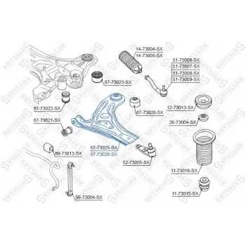 Chevrolet Kalos Aveo 2005-2011 Salıncak Ön Sol Rotilli Burclu SAC 96535082D Wisco