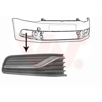 VW Polo 2014-2018 Tampon Izgarasi Sağ Sissiz Nikelajlı 6C0854662ARYP Wisco