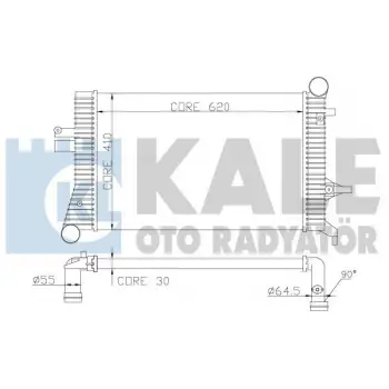 VW Caddy GOLF5 1.9 TDI 2004- Turbo Radyatörü MT AT 617X404 MM 1K0145803F Wisco