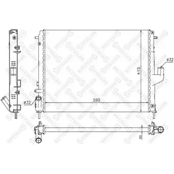 Dacia Duster (hs) 1.5 DCI-16i 2010-2018/ Logan (ls) 1.5 DCI-16i Su Radyatörü Brazing MT 590X408X16 214100598R Wisco