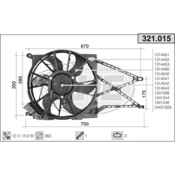 Opel Astra G Zafira 1.6 1.8 1998- FAN Davlumbazı Tek Davlumbaz 1314539 Wisco