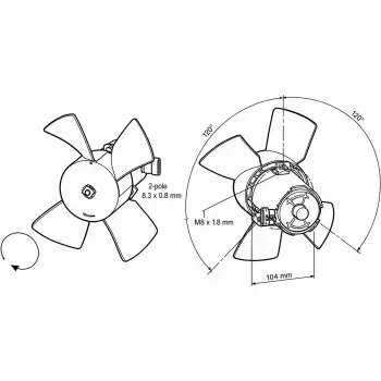 Opel Astra F Vectra A 1.6 1989- FAN Motoru Davlumbazsiz 280 MM 2 FIS 4 Kanat 22061461 Wisco
