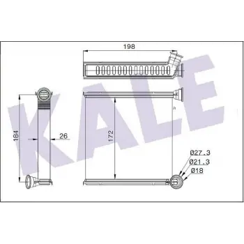 Volkswagen Passat Tiguan 2013- Kalorifer Radyatörü Brazing 172X184 MM 5Q0819031B Wisco