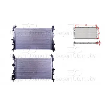 Opel Corsa E 1.0 Adam 2014- Su Radyatörü Brazing MT 620X369X16 13440199 Wisco
