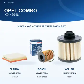 OPEL COMBO (K9) Hava+Yağ+Yakıt Filtre Bakım Seti