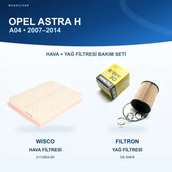 OPEL ASTRA H (A04) Hava+Yağ Filtre Bakım Seti