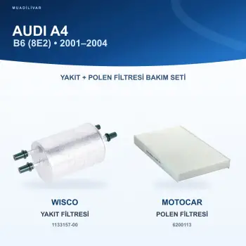 AUDI A4 B6 (8E2) Yakıt+Polen Filtre Bakım Seti