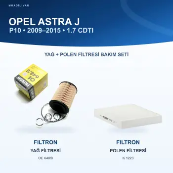 OPEL ASTRA J (P10) Yağ+Polen Filtre Bakım Seti