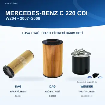 MERCEDES BENZ C (W204) Hava+Yağ+Yakıt Filtre Bakım Seti