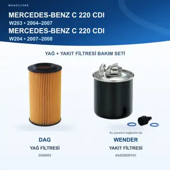 MERCEDES BENZ C (W203) / MERCEDES BENZ C (W204) Yağ+Yakıt Filtre Bakım Seti