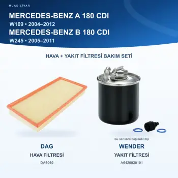 MERCEDES BENZ A (W169) / MERCEDES BENZ B (W245) Hava+Yakıt Filtre Bakım Seti