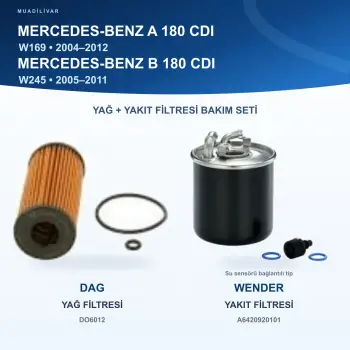 MERCEDES BENZ A (W169) / MERCEDES BENZ B (W245) Yağ+Yakıt Filtre Bakım Seti