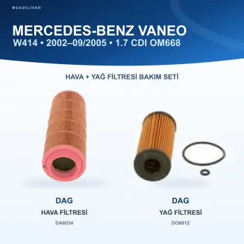 MERCEDES BENZ VANEO (414) Hava+Yağ Filtre Bakım Seti
