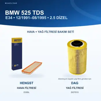 BMW 5 (E34) Hava+Yağ Filtre Bakım Seti