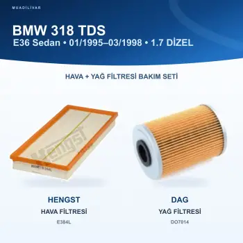 BMW 3 (E36) Hava+Yağ Filtre Bakım Seti