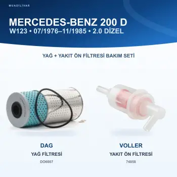 MERCEDES BENZ 123 (C123) / MERCEDES BENZ 123 (W123) Yağ+Yakıt Filtre Bakım Seti