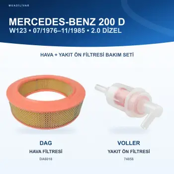 MERCEDES BENZ 123 (W123) Hava+Yakıt Filtre Bakım Seti