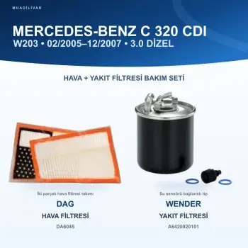 MERCEDES BENZ C (W203) Hava+Yakıt Filtre Bakım Seti