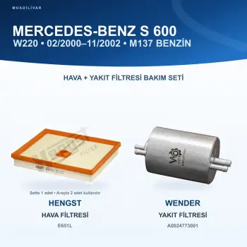 MERCEDES BENZ S (W220) / MERCEDES BENZ S (C215) Hava+Yakıt Filtre Bakım Seti