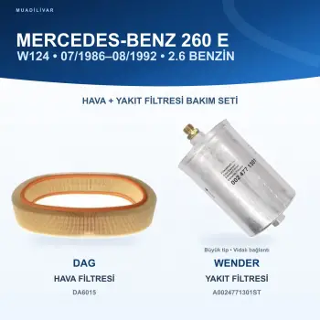 MERCEDES BENZ 124 (C124) / MERCEDES BENZ 124 (W124) Hava+Yakıt Filtre Bakım Seti