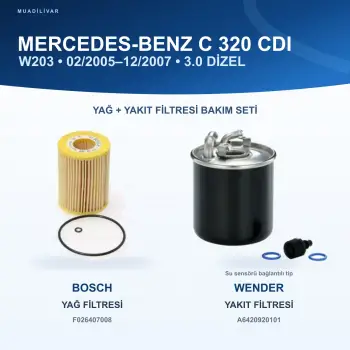 MERCEDES BENZ C (W203) Yağ+Yakıt Filtre Bakım Seti
